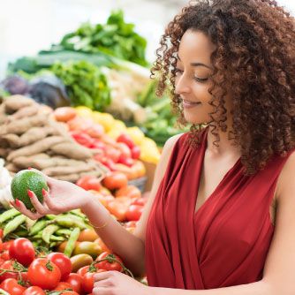 woman shopping at a grocery store